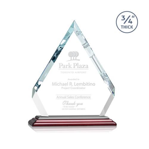 Awards and Plaques - Crystal Trophies - Apex Rosewood Crystal Trophy