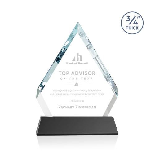 Awards and Plaques - Crystal Trophies - Apex on Helton Base Black Crystal Trophy