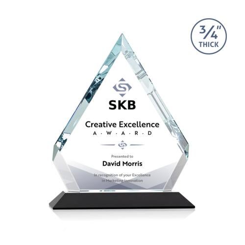 Awards and Plaques - Crystal Trophies - Apex Full Color Black Crystal Trophy