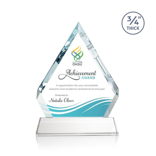 Awards and Plaques - Crystal Trophies - Apex Full Color on Helton Base  Starfire Crystal Trophy