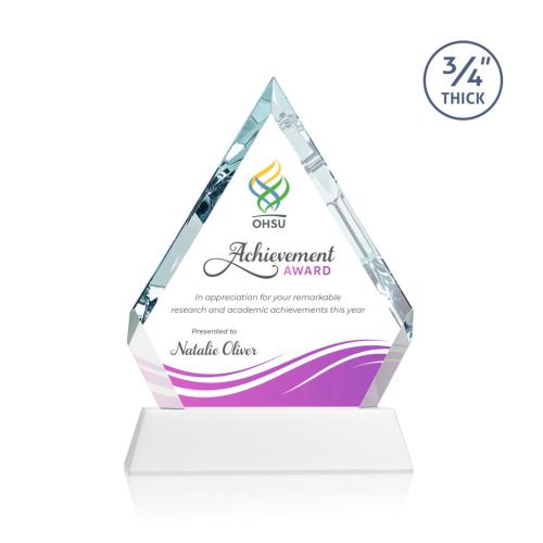 Awards and Plaques - Crystal Trophies - Apex Full Color on Helton Base Fagan Crystal Trophy