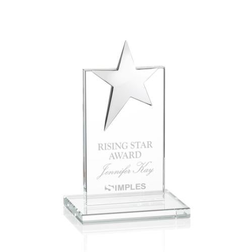 Awards and Plaques - Crystal Trophies - Horton Chrome Star Clear Towers Crystal Trophy