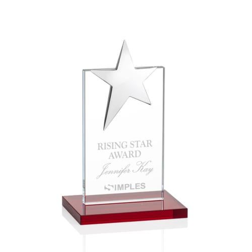 Awards and Plaques - Crystal Trophies - Horton Chrome Star Red Towers Crystal Trophy
