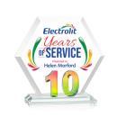 Riviera Anniversary Full Color No 10 Prismatic Polygon Crystal Trophy