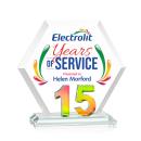 Riviera Anniversary Full Color No 15 Prismatic Polygon Crystal Trophy