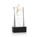 Morse Gold Star on Base Black Towers Crystal Trophy
