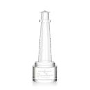 Lighthouse on Round Base Clear Crystal Trophy