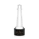Lighthouse on Round Base Black Crystal Trophy