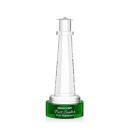 Lighthouse on Lockwood Base Green Crystal Trophy