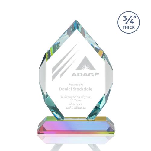 Awards and Plaques - Crystal Trophies - Diamond Diamond Prismatic Polygon Crystal Trophy