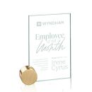 Marquez Jade/Gold Circle Rectangle Glass Trophy