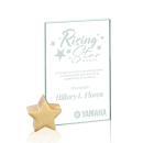 Marquez Jade/Gold Star Rectangle Glass Trophy