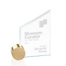 Trevino Jade/Gold Circle Peaks Glass Trophy