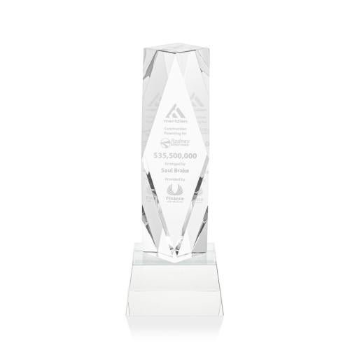 Awards and Plaques - Crystal Trophies - Toscana on Base Clear Towers Crystal Trophy
