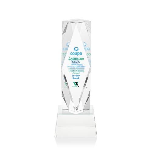 Awards and Plaques - Crystal Trophies - Toscana Full Color on Base Clear Towers Crystal Trophy