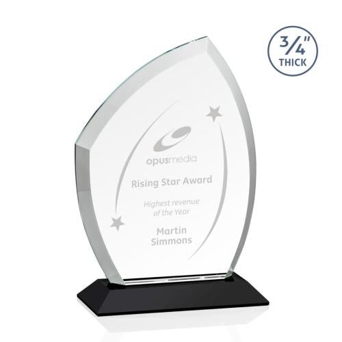 Awards and Plaques - Crystal Trophies - Wilco Black Unique Crystal Trophy