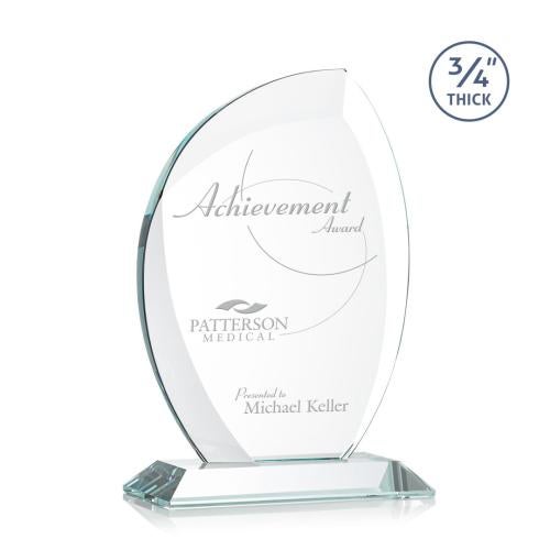 Awards and Plaques - Crystal Trophies - Oakes Clear Flame Crystal Trophy