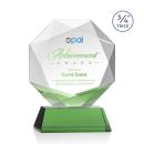 Gregory Full Color on Helton Base Green Polygon Crystal Trophy
