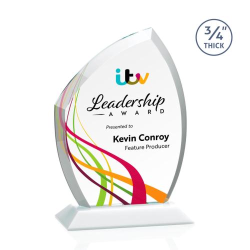 Awards and Plaques - Crystal Trophies - Wilco Full Color Fagan Unique Crystal Trophy