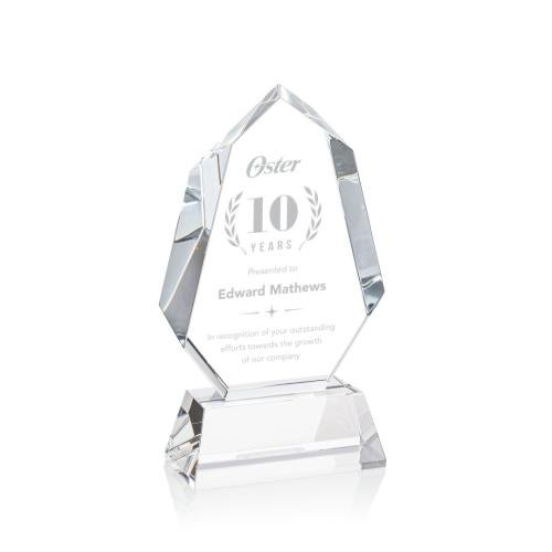 Awards and Plaques - Crystal Trophies - Thomson on Helton Base Clear Polygon Crystal Trophy