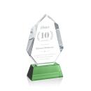 Thomson on Helton Base Green Polygon Crystal Trophy