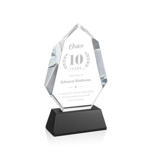 Awards and Plaques - Crystal Trophies - Thomson on Helton Base Black Polygon Crystal Trophy