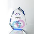 Thomson Full Color Blue Polygon Crystal Trophy