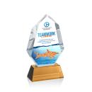 Thomson Full Color on Helton Base Amber Polygon Crystal Trophy