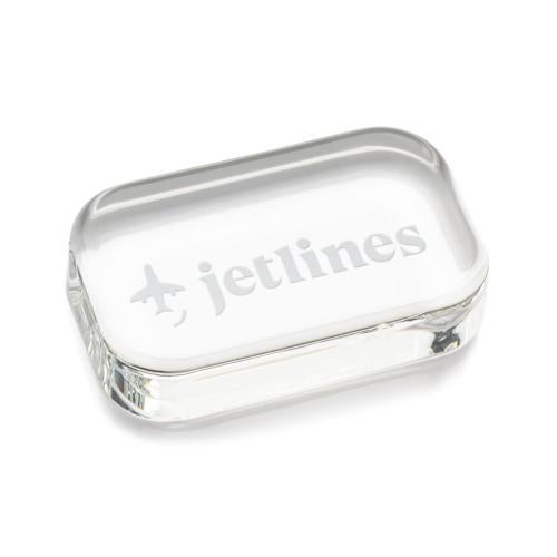 Awards and Plaques - Glass Trophies - Halperin Rectangle Paperweight