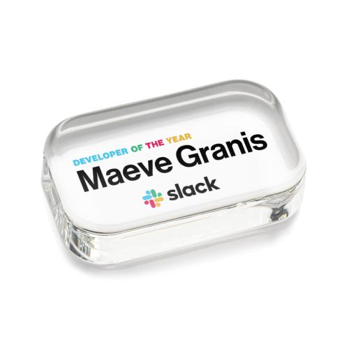 Awards and Plaques - Glass Trophies - Halperin Rectangle Full Color Paperweight