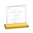 Paulson Amber Square / Cube Crystal Trophy