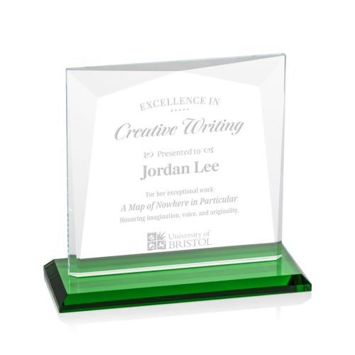 Awards and Plaques - Crystal Trophies - Paulson Green Square / Cube Crystal Trophy