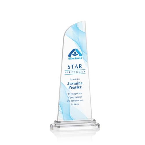 Awards and Plaques - Acrylic Trophies - Culver Full Color Clear Peaks Acrylic Trophy