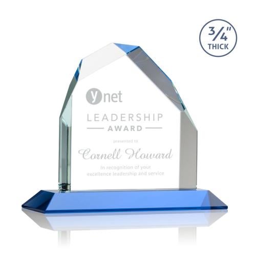 Awards and Plaques - Crystal Trophies - McDonald Peak Sky Blue Peaks Crystal Trophy