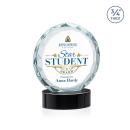 Clarke Full Color on Alberton Base Black Circle Crystal Trophy
