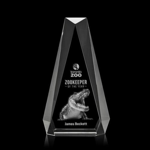 Awards and Plaques - Crystal Trophies - Carmel 3D Clear Polygon Crystal Trophy