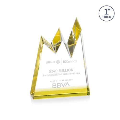 Awards and Plaques - Crystal Trophies - Alpine Gold Peaks Crystal Trophy