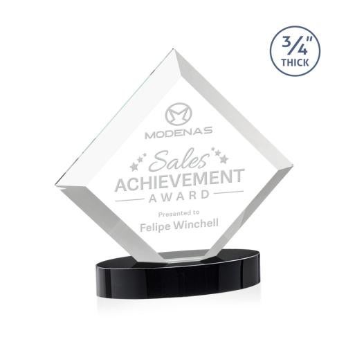 Awards and Plaques - Crystal Trophies - Carlson on Alberton Base Black Crystal Trophy