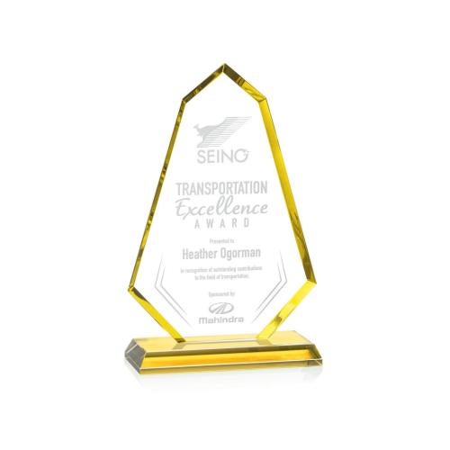 Awards and Plaques - Crystal Trophies - Pearson Gold Unique Crystal Trophy