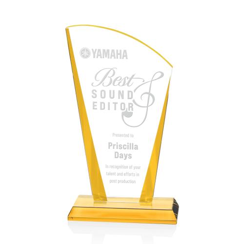 Awards and Plaques - Crystal Trophies - Merivale Gold Unique Crystal Trophy