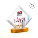 Carlson Full Color on Alberton Base Amber Crystal Trophy