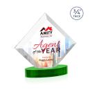 Carlson Full Color on Alberton Base Green Crystal Trophy