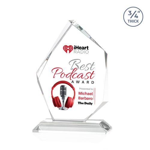 Awards and Plaques - Crystal Trophies - Bermudez Full Color Starfire Peaks Crystal Trophy