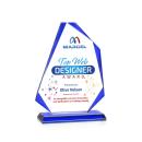 Hillmont Full Color Blue Unique Crystal Trophy