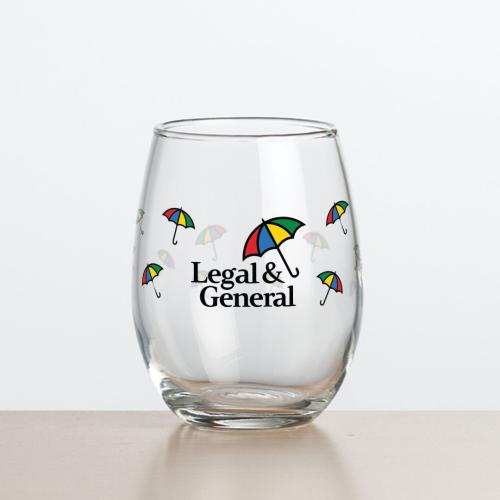 Custom Barware Glasses - Wine Glasses - Street Stemless Wine - Full Color