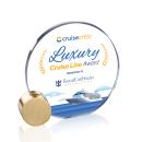 Staley Full Color Starfire/Gold Circle Crystal Trophy