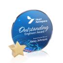 Staley Full Color Starfire/Gold Star Circle Crystal Trophy