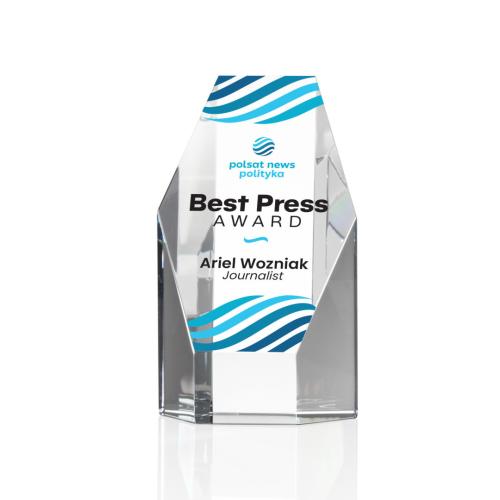 Awards and Plaques - Crystal Trophies - Holbrok Full Color Towers Crystal Trophy