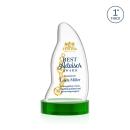 Beauford Full Color on Base Green Unique Crystal Trophy