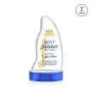 Beauford Full Color on Base Sky Blue Unique Crystal Trophy